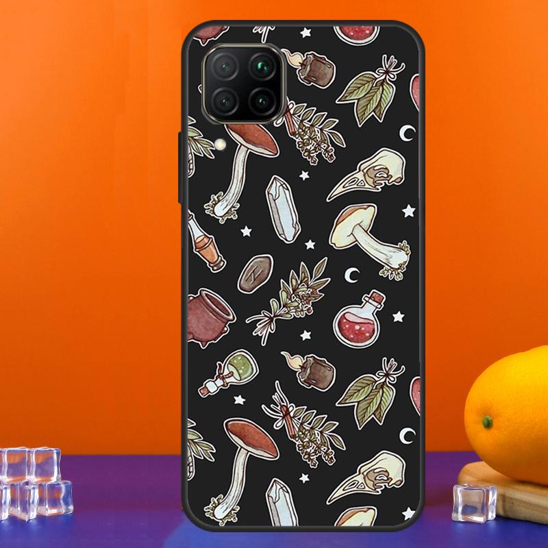 Cottagecore Frog Mushroom Moon For Huawei Nova 12s 12i 11i 8i 9 10 SE Y91 Y90 Y60 Y70 Y72 Y61 P20 P40 Lite P30 P60 Pro Case