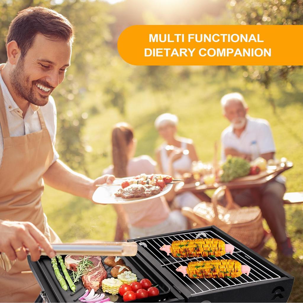 2Pieces Fork Corn Skewer Stainless Steel Corn Holders Corn On The Cob Skewers Fruit Forks Outdoor Camping Cooking Barbecue Tool