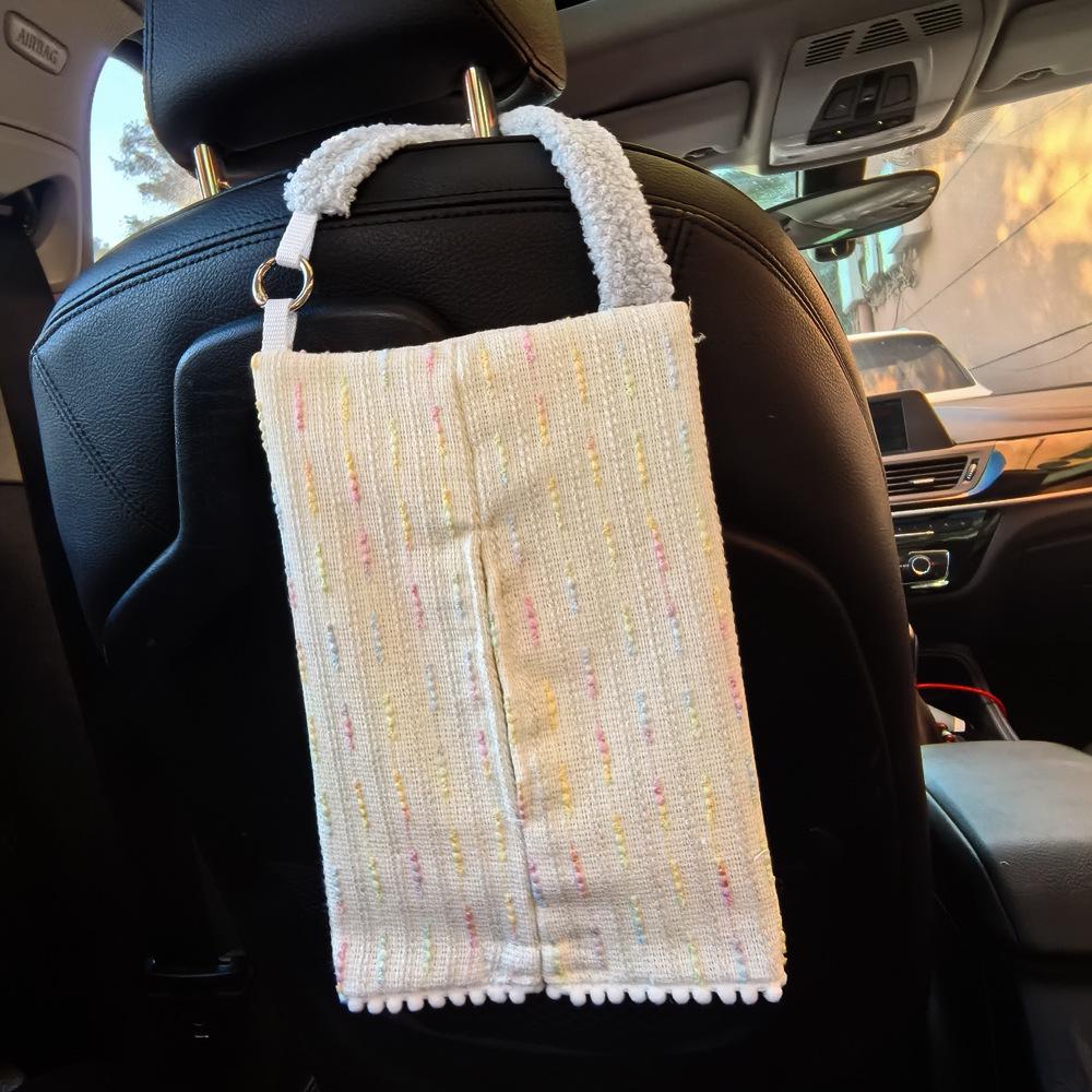 Adjustable French-Style Fabric Car Tissue Box Holder