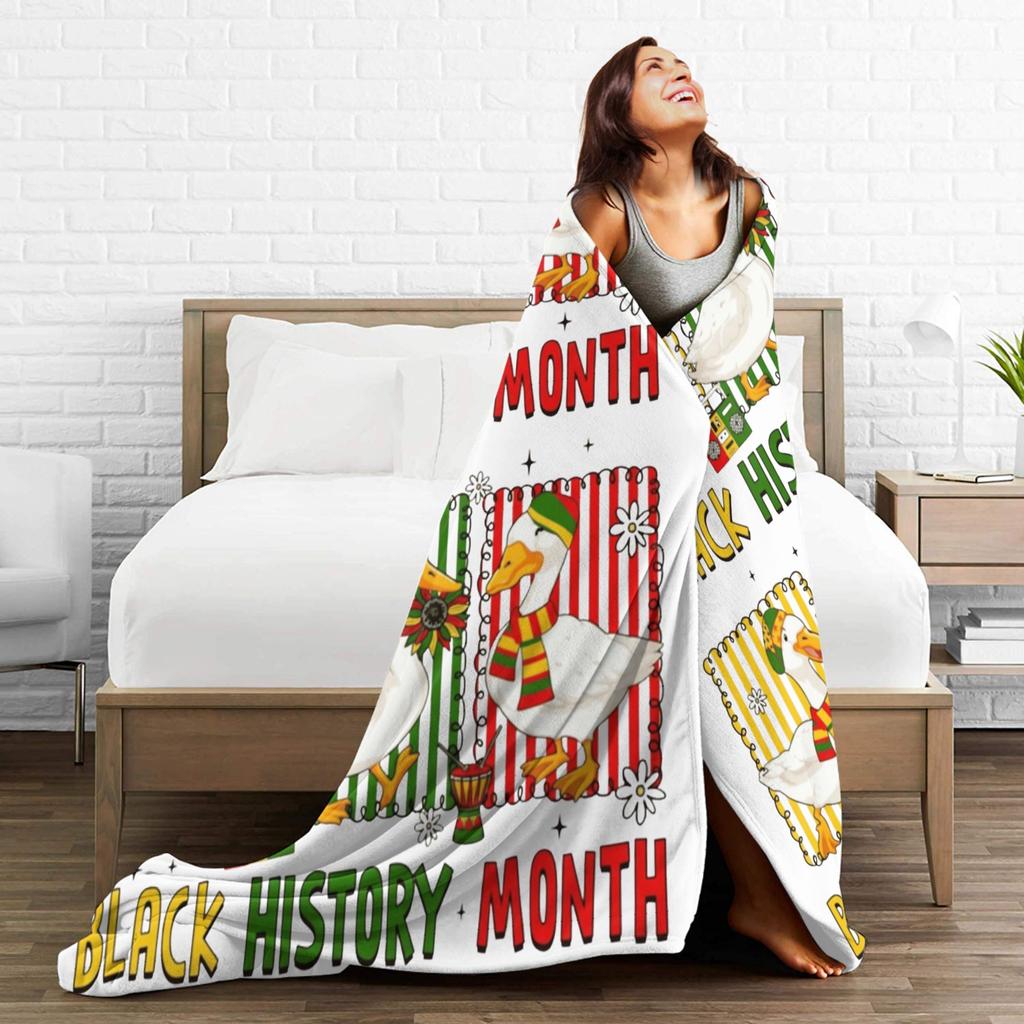 Black History Blanket Flannel Novelty Breathable Throw Blankets for Coverlet All Season