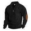 Autumn and winter new men's half chain corduroy casual stand up collar long sleeved sweatshirt