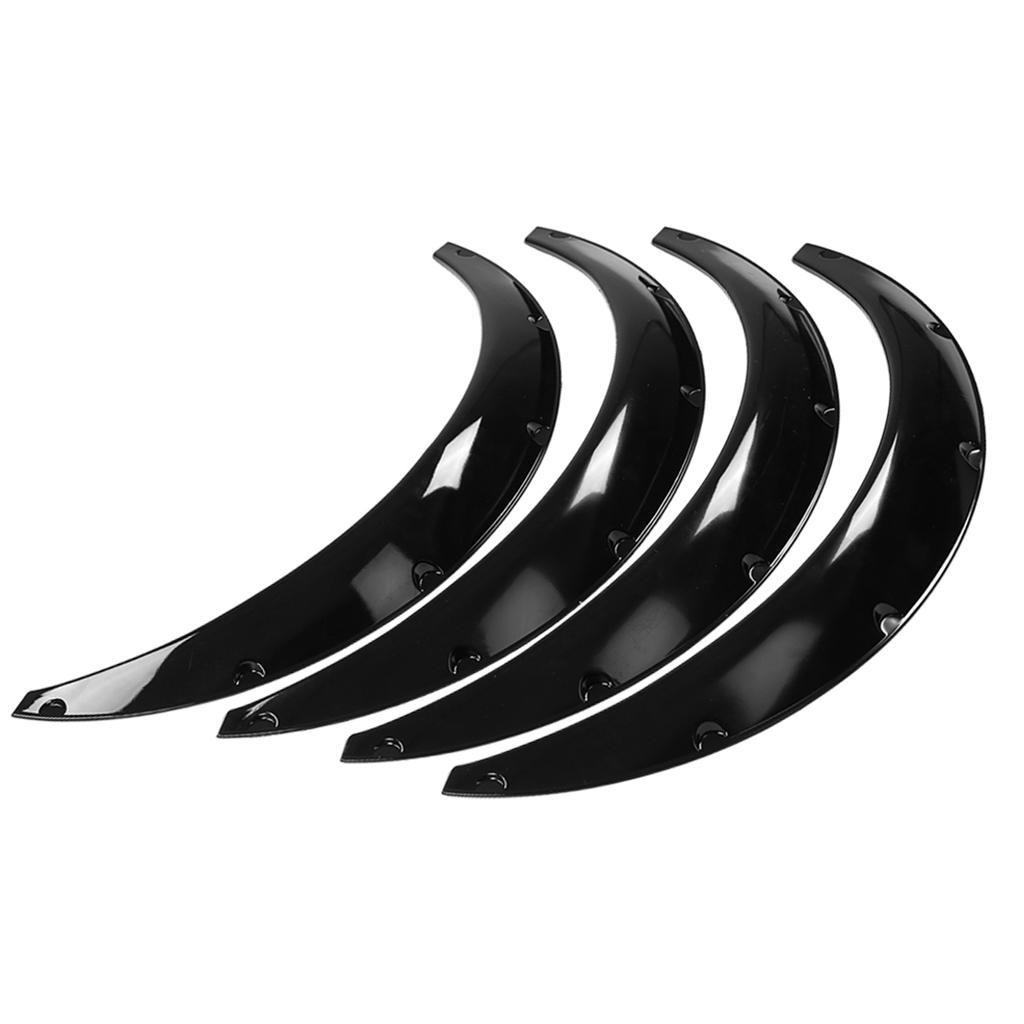 4 Pieces 850mm 33.5 Inch Flexible Car Front and Rr Flares Extra Wide Car Body Wheel Arches   Fitment ABS Black