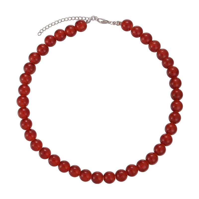Neo-Traditionelle Rote Perlenkette - Elegante 2024 Statement Halskette
