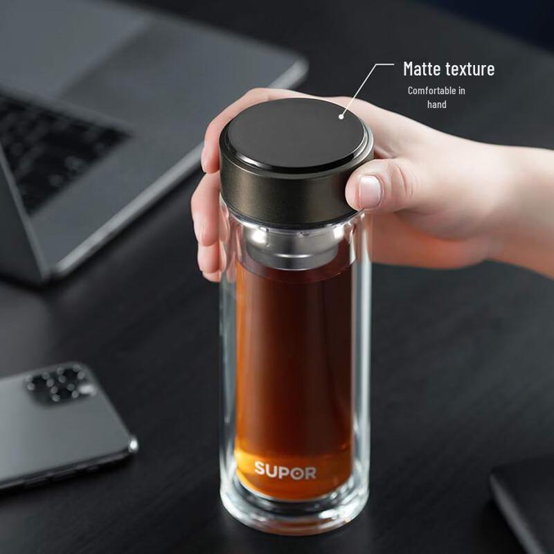 SUPOR 330ml Double-Wall Glass Tea Tumbler
