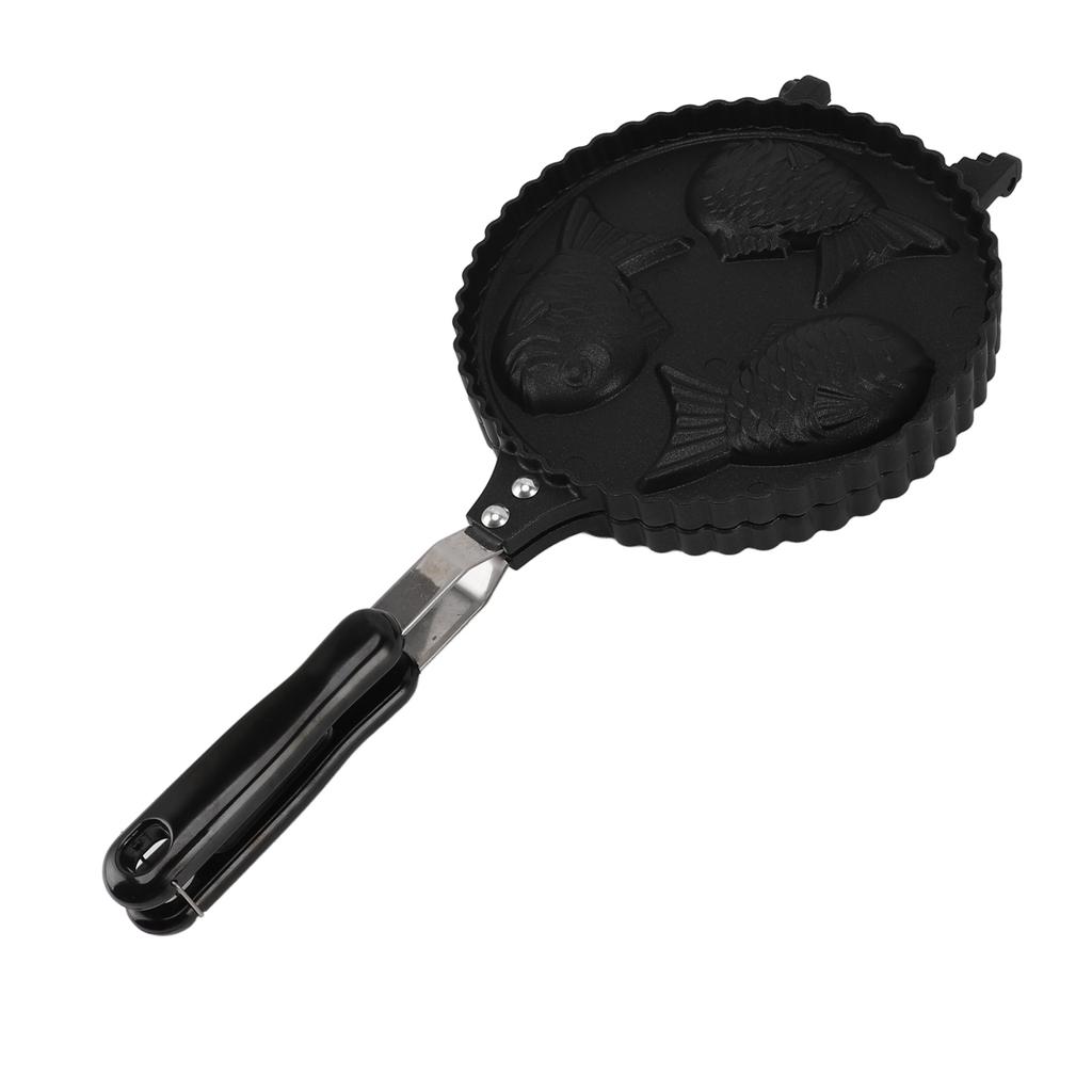 Fish Waffle Maker Pan 3 Fish Cute Aluminum Uniform Heating Double Sided Taiyaki Pan for Home Snack