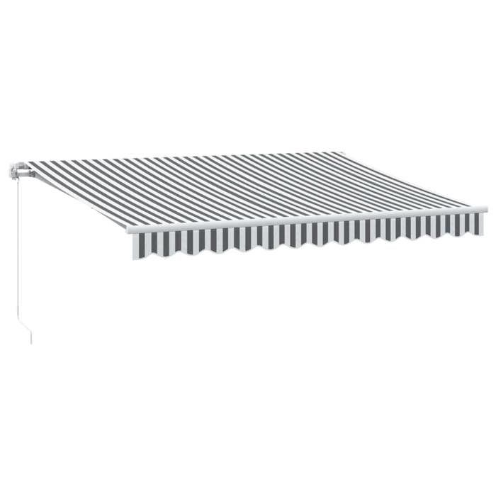 VidaXL Manual Retractable Awning Anthracite and White 350x250 Cm, Awning, Door Awning, Garden Awning, Blind, Awning of 3216036