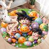 Ostern Dragon Ball Pärchen Runder Teppich, Teppich für Wohnzimmer Schlafzimmer Sofa Spielzimmer Dekoration, Rutschfeste Fußmatte