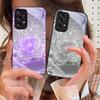 Gradient Crystal Rose For Samsung S 25 S25 Edge S25Ultra S8 S9 S10 20 U ltra S21 Pro S22 Plus S23 FE S24 Ultra Glass Phone Case