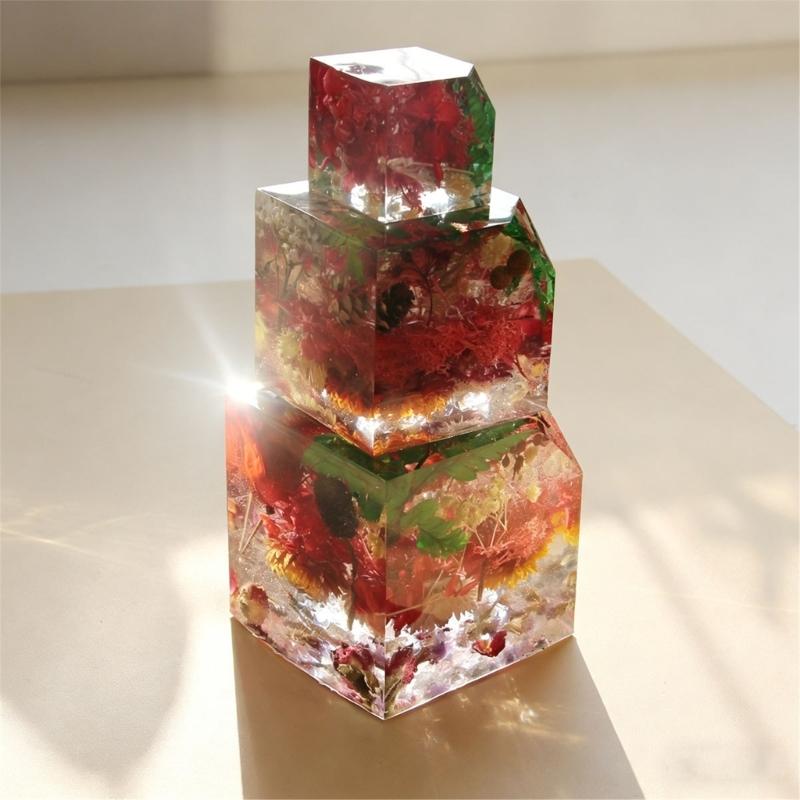 Food Grade Silicone Cubes Mould Set Of 3 For Resin Craft And Geometric Home Decoration Projects