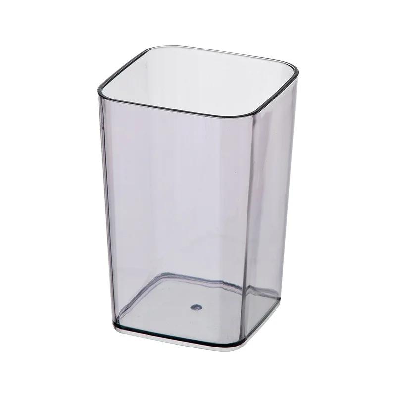 Bathroom Mouthwash Cup Transparent Square Thickened Plastic Toothbrush Travel Wash Accessories