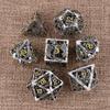 Set di Dadi Metallici Vuoti D&D Dadi Metallici Vuoti D&D 7 Pezzi Dadi Poliedrici