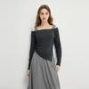Damen Zweiteiliges Set mit Rundhalsausschnitt und Raffung