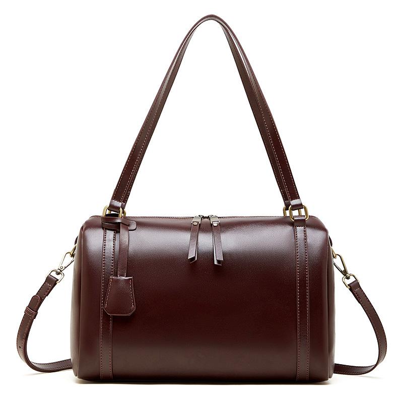 

Leather women s bag 2025 new fashion high-end pillow bag handbag mother bag messenger bag women s shoulder bag 32*15*22 шоколадний