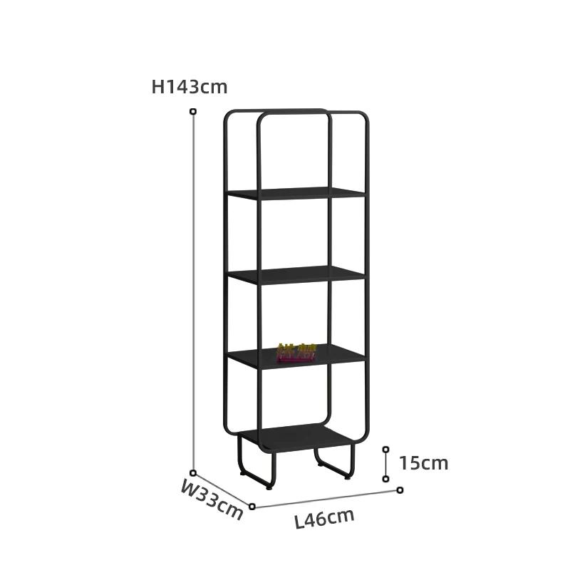 Tiefan Iron Art Bookshelf Integrated Floor to Floor Storage Rack Small Bookshelf Corner Stand Wall Narrow Cabinet Corner Stand
