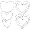 DECHOUS 9Pcs Heart Dream Catcher Ring: Sliver Metal Rings Macrame Hoop for Dream Catcher Making - 3 Sizes Heart Shape Dreamcatcher Hoops for Crafts