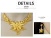 24K Dubai Gold Bridal Jewelry Set: Necklace, Bracelet, Earrings, Ring for African Women