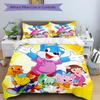 Happy Cartoon Friends Print 3Pcs Bedding Set,Duvet Cover with 2 Bedro,Pillowcase Home Birthday Gift