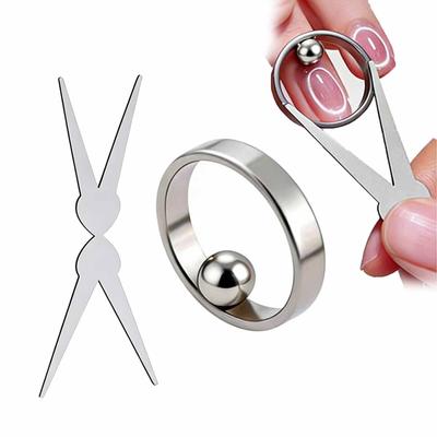 2Pcs Nail Magnet Tool for French Effect Scissor-Shaped & Ring-Shaped Cat Eye Gel Nail Polish Magnet for Home Salon Studio DIY