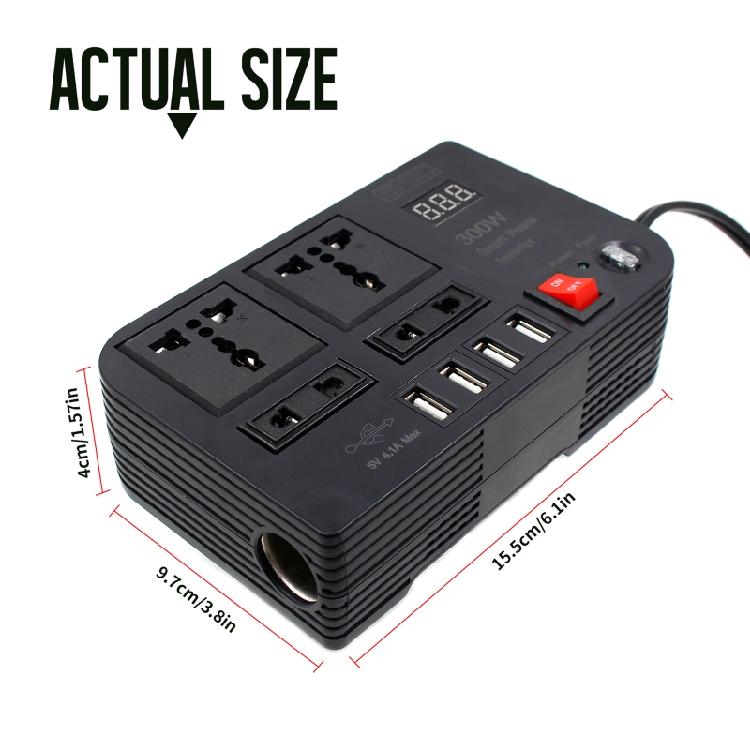 300W Car Power Inversor for DC 12V to AC 220V Converter Inversor Digital Display