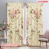 2pcs,2D Plane Printing Pattern Curtains Vintage Roses(2) 100% Polyester (without Rod) Holiday Use for Bedroom, Living Room,