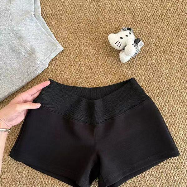 Gray American-Style Low Waist Slimming Sports Shorts for Summer 2025 3XL чёрный