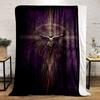 Jesus Cross Radiant Blanket  Printed Blanket for Living Room Bed Couch lunch break Soft Cozy Blanket for Friend's festival Gift