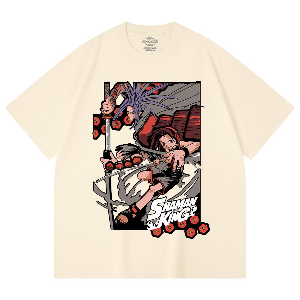 

Унисекс футболка из 100% хлопка плотностью 230 г/м² с принтом Shaman King V1, тяжелый хлопок XS абрикосовый