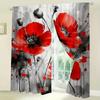 2 Pcs Dark red flowers print curtains,suitable for bedroom,living room kitchen decoration,home decoration,window decoration