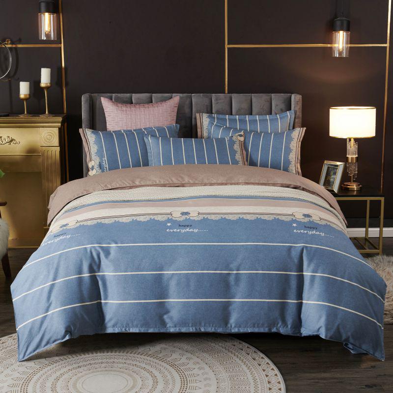 Four-Piece INS Style Cartoon Bedding Set: A-Class Single Duvet Cover, Universal for All Seasons