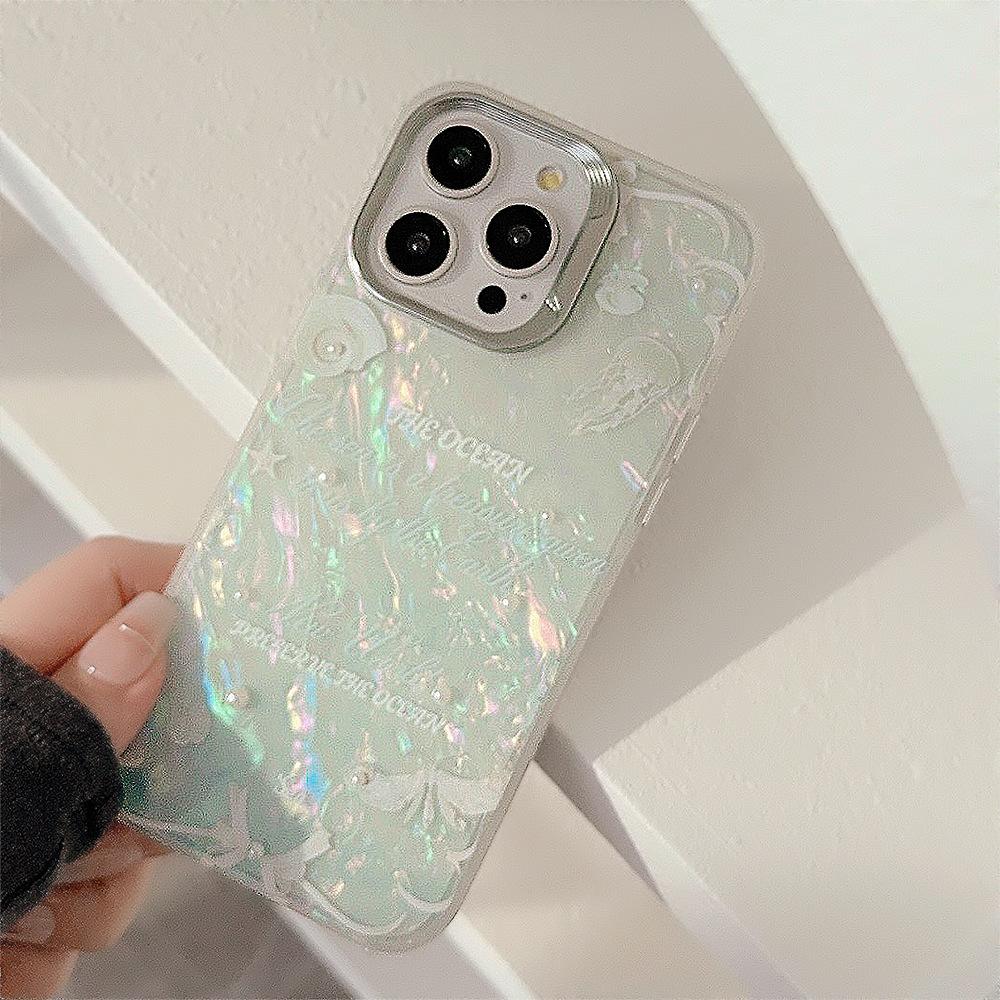 Marine Jellyfish Shell Suitable for Apple 14 Mobile Phone Case 13 Three Dimensional Pearl Iphone15promax Temperament 11 Hard