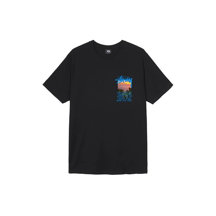 Stussy Clear Day Graphic Short Sleeve American Vintage T-Shirt Unisex Tops Black 1904502-BLACK