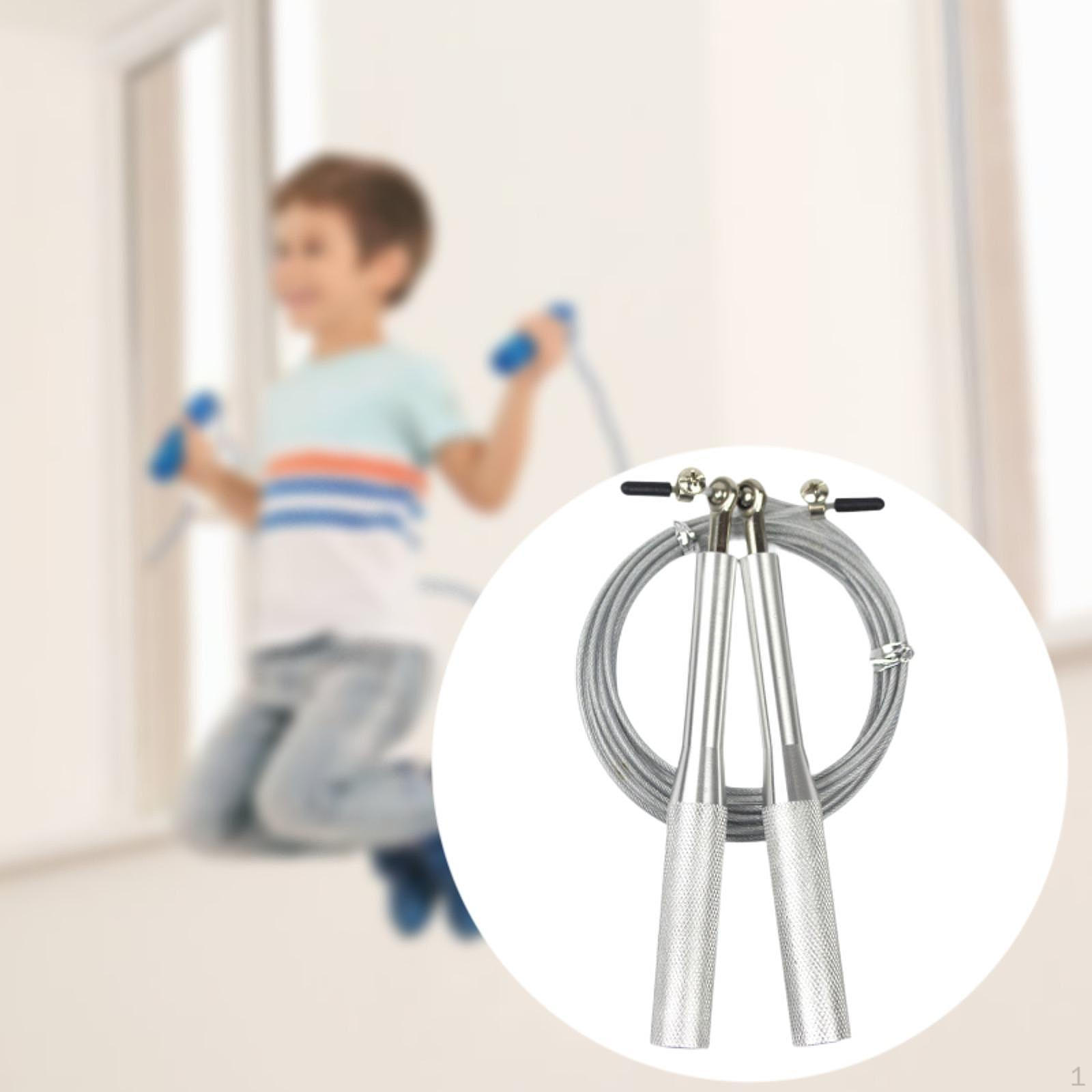 

Скакалка для прыжков с алюминиевой ручкой из сплава стали для скоростного прыжка для тренировок в спортзале серебряный