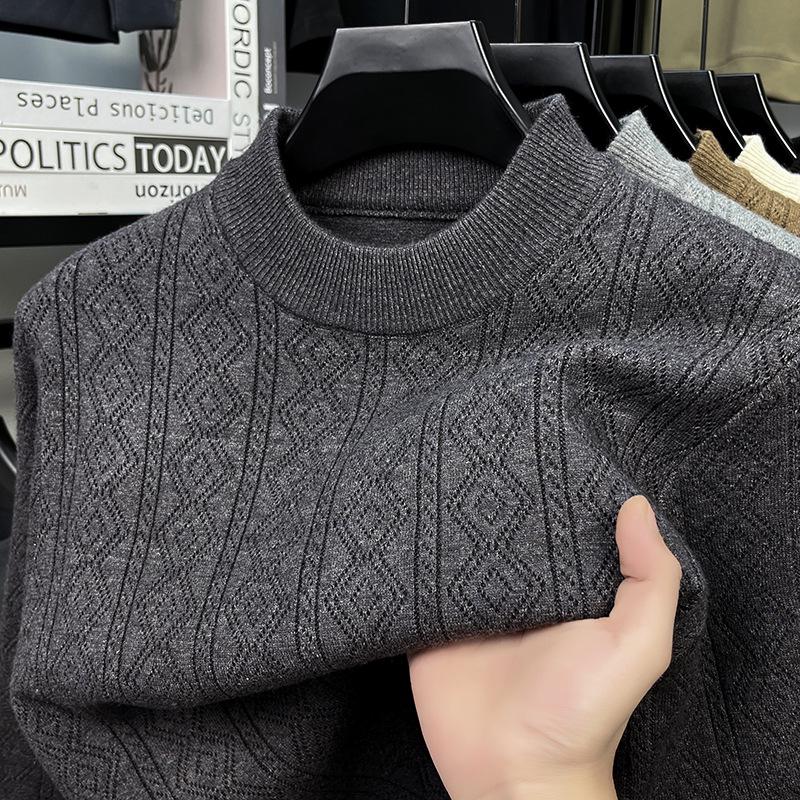 Herren-Jacquard-Rundhalspullover, Wintermode 2025