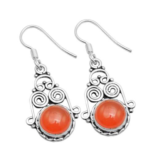 

Carnelian Gemstone Earrings Solid 925 Sterling Silver Handmade Earrings Jewelry Gift For Women And Girls E-2793