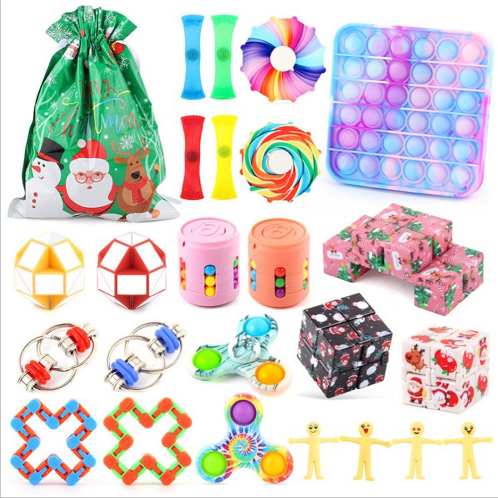 24Pcs Christmas Stress Relief DIY Toy Set Decompression Fidget Kit for Kids & Adults Holiday Gift