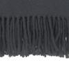 Great HERMES Scarf Logo Embroidery Embroidery Fringe black cashmere Used