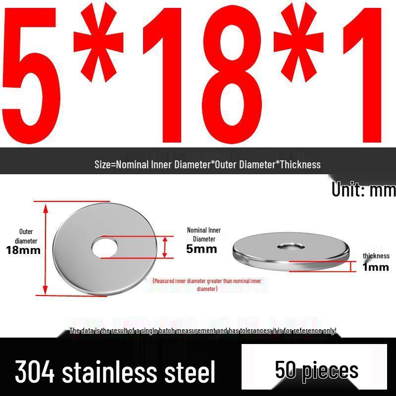 Thickened 304 Stainless Steel Flat Washer Spacer (M2-M36)
