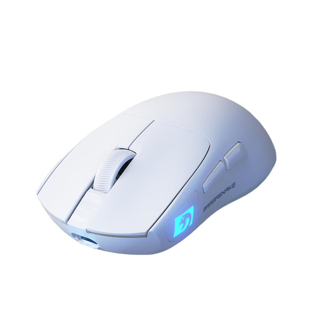 MAMBASNAKE M4 Wireless Gaming and Wired Gaming 3 PAW3311 for and Office FPS White Mouse, Rechargeable, Compact, Ultra-Lightweight, Bluetooth, Mouse,