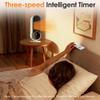 1200 W PTC Ceramic Fan Heater with 2 Temperature Settings & Timer, Anti-Overheating and Anti-Tilt Protection for Office, Bedroom