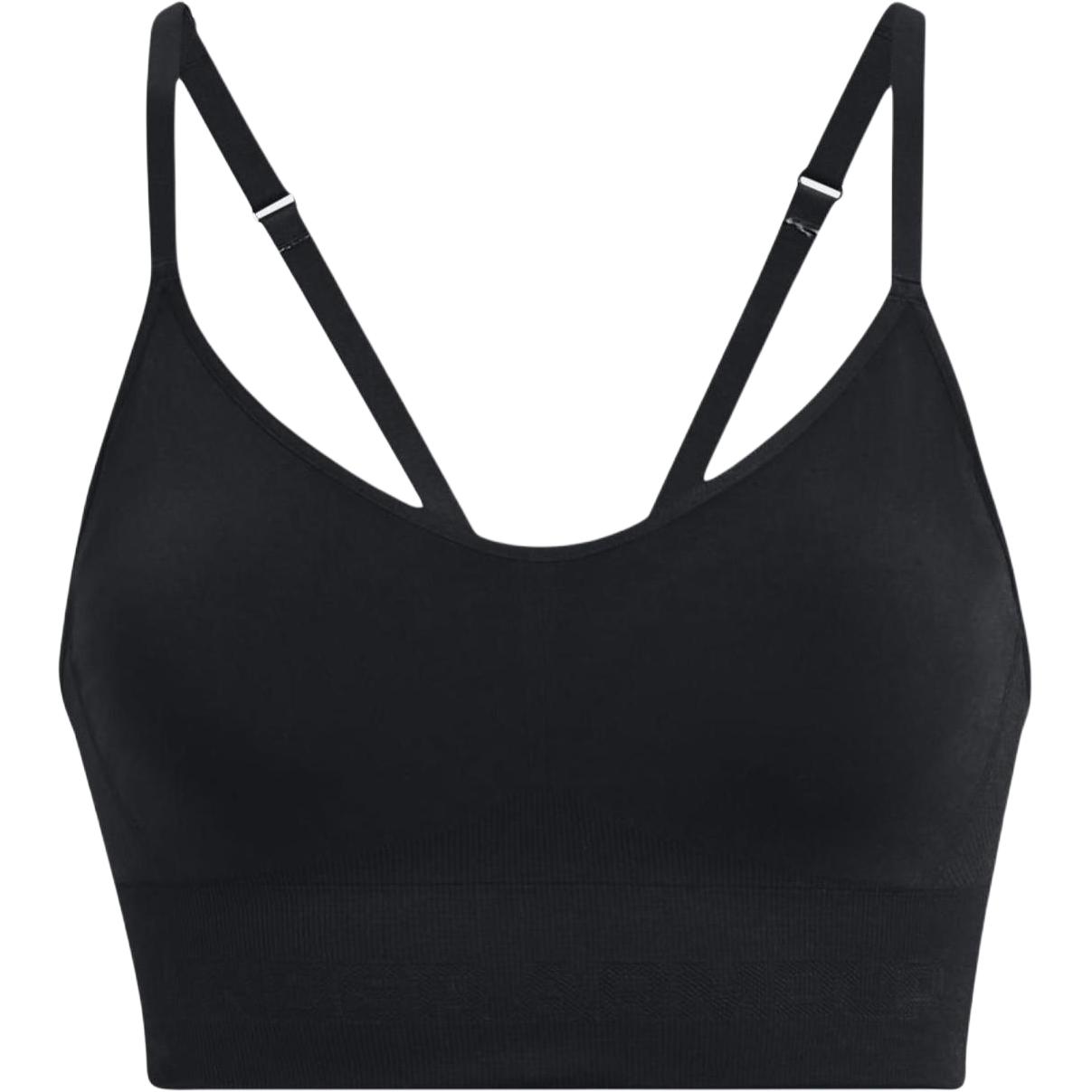 

Under Armour Бесшовный сплошной тренировочный спортивный бюстгальтер низкой интенсивности, женское нижнее белье, черный 1380428-001 XL