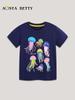 European & American Style Jellyfish Print Girls' Summer T-shirt - Kids' Short Sleeve