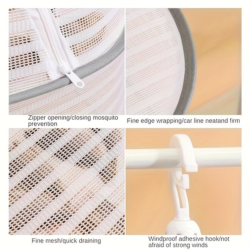 Foldable Drying Rack with Zipper Closure - Space Saving Three-layer Grid Dryer, Foldable Kitchen and Garden Storage Rack with Handle