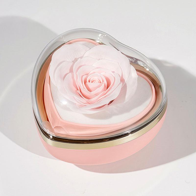 Rotating Rose Gift Box with Necklace and Ring - Valentine's Day Eternal Flower Jewelry Box