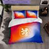 Netherlands Football Pattern 3 Pieces Bedding Set Soft Microfiber Duvet Cover with Pillow Cases for Bedroom