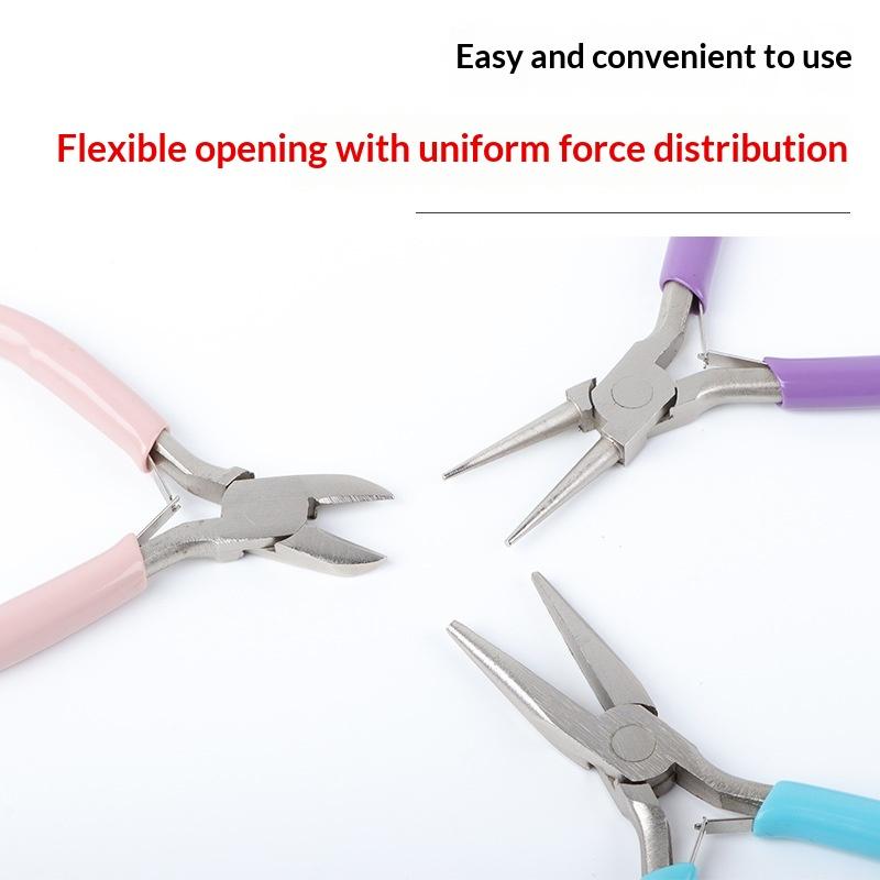 Jewelry Making Plier Tool Set Stainless Steel Non-Slip Handles Ideal Gift for DIY Craft Hobby Lovers Adults Kids