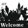 Courtyard Aesthetic Accents Welcome Decorative Yard Sign, Wildflowers/Vegetables Silhouette Black Garden Stake, Outdoor Vegetable Stakes Acrylic