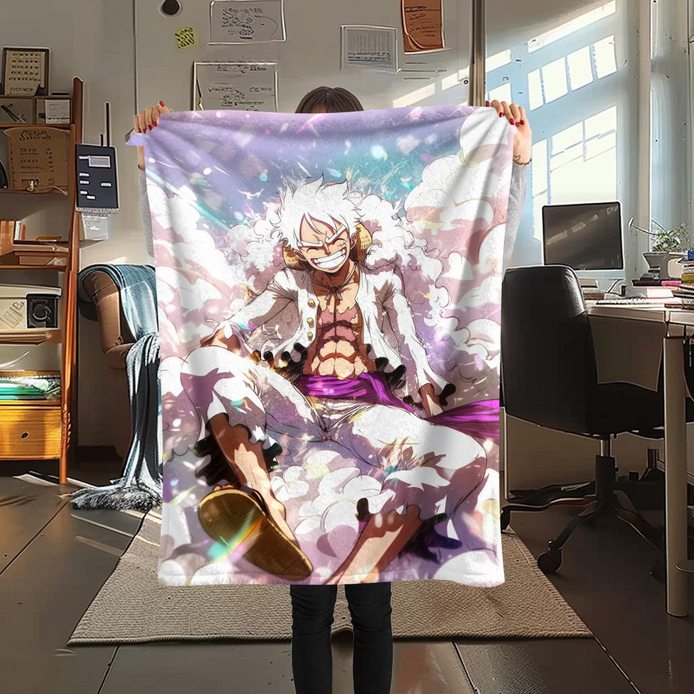 One Piece Anime Epic Illustration Flannel Blanket, High Quality Comfortable for All Seasons, Home Decor, Warmth and Comfort