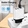 Universal Multi-Port Charger: 3 USB + Type-C, 5V/2.4A, EU/US/UK Plug, Travel/Home Use