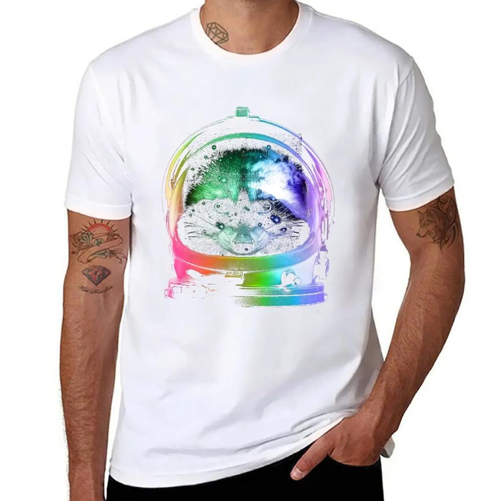 Astronaut Raccoon T-Shirt Short sleeve tee quick-drying blacks t shirts