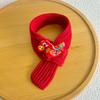 Celebration Decoration Warm Knitted Pet Scarf Cozy Red Color Pet Accessories Warmer Neckerchief Photo Prop